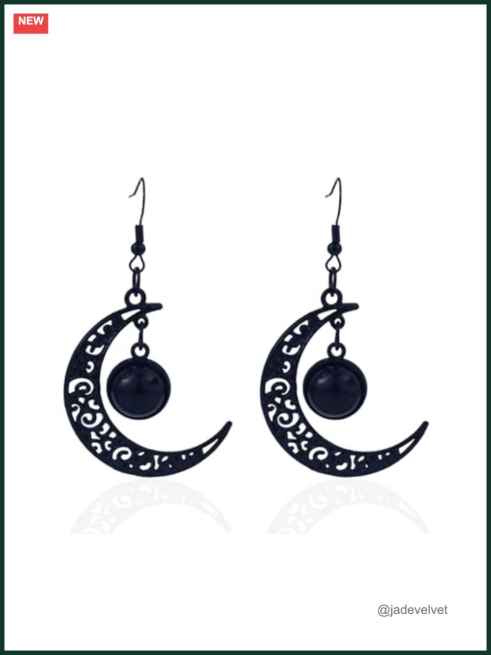 Gothic Moon Crystal Dangle Earrings Plated Zinc Alloy Cosplay
